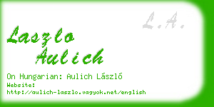 laszlo aulich business card